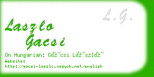 laszlo gacsi business card